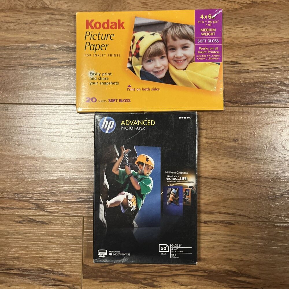 HP Advanced Photo Paper, Glossy, 65 lb, 4 x 6 in. (101 x 152 mm) Kodak Picture